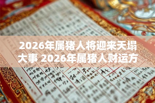 2026年属猪人将迎来天塌大事 2026年属猪人财运方位
