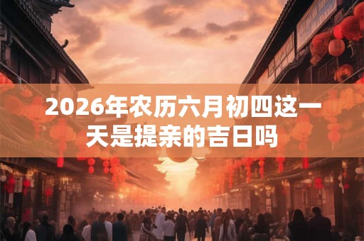 2026年农历六月初四这一天是提亲的吉日吗
