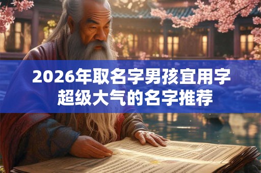 2026年取名字男孩宜用字  超级大气的名字推荐