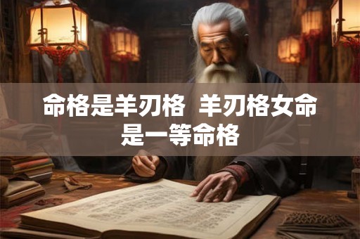 命格是羊刃格  羊刃格女命是一等命格