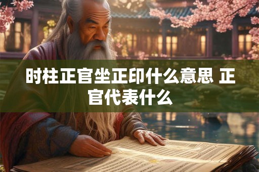 时柱正官坐正印什么意思 正官代表什么