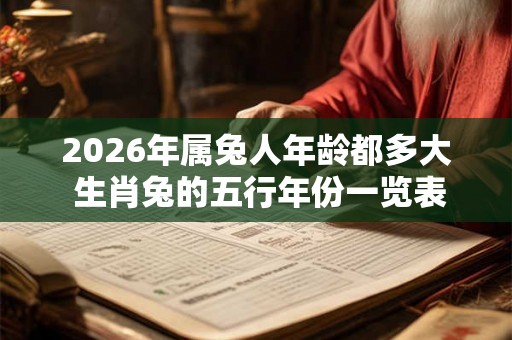 2026年属兔人年龄都多大 生肖兔的五行年份一览表
