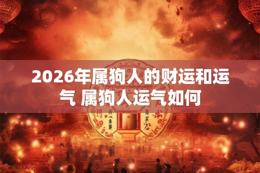 2026年属狗人的财运和运气 属狗人运气如何