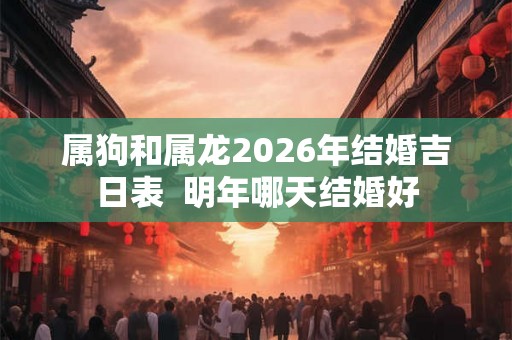 属狗和属龙2026年结婚吉日表  明年哪天结婚好