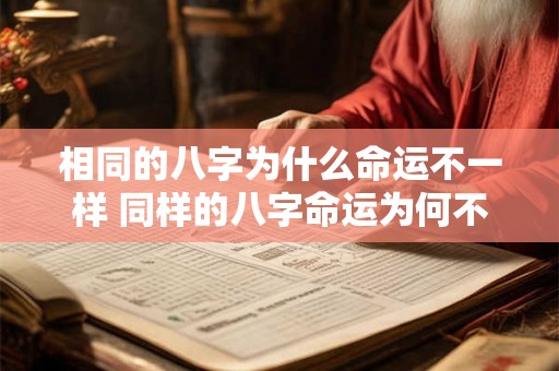 相同的八字为什么命运不一样 同样的八字命运为何不同