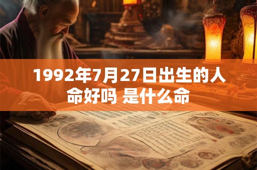 1992年7月27日出生的人命好吗 是什么命