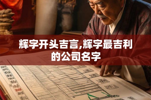 辉字开头吉言,辉字最吉利的公司名字