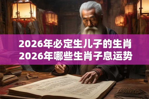 2026年必定生儿子的生肖 2026年哪些生肖子息运势旺盛
