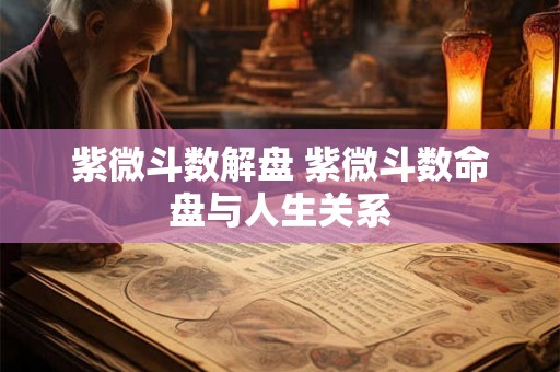 紫微斗数解盘 紫微斗数命盘与人生关系
