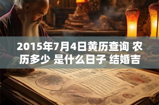2015年7月4日黄历查询 农历多少 是什么日子 结婚吉时