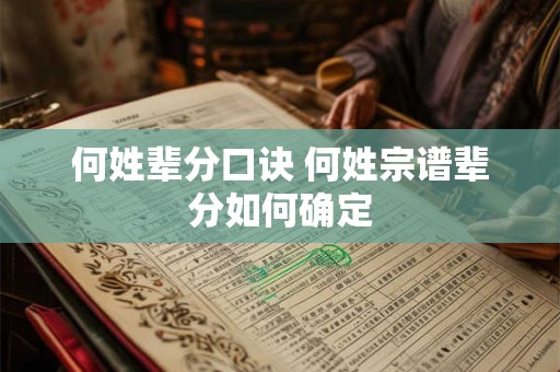 何姓辈分口诀 何姓宗谱辈分如何确定 何姓辈分口诀 何姓宗谱辈分如何确定