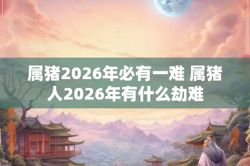 属猪2026年必有一难 属猪人2026年有什么劫难