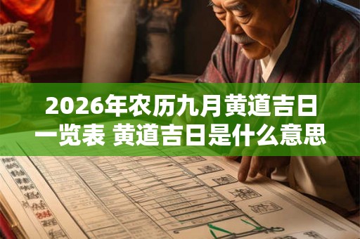 2026年农历九月黄道吉日一览表 黄道吉日是什么意思