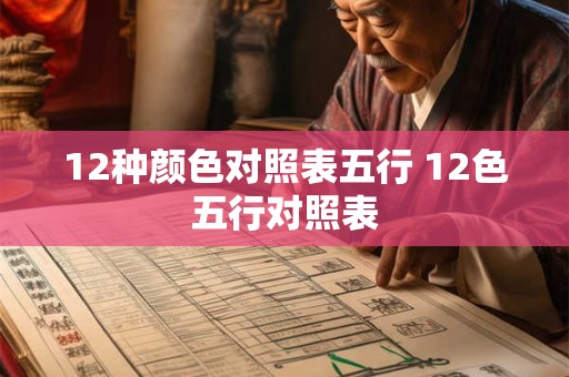 12种颜色对照表五行 12色五行对照表