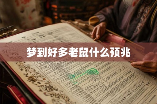 梦到好多老鼠什么预兆