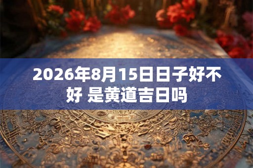 2026年8月15日日子好不好 是黄道吉日吗