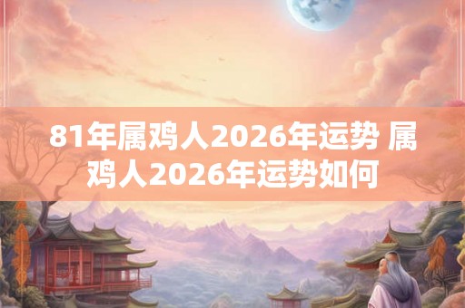 81年属鸡人2026年运势 属鸡人2026年运势如何