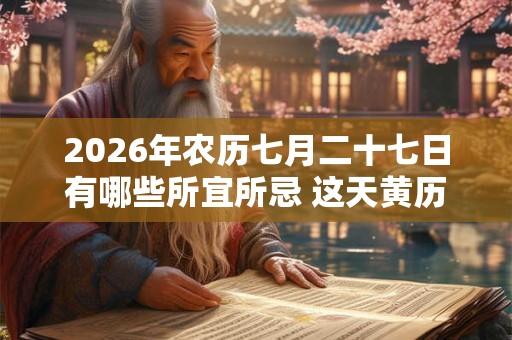 2026年农历七月二十七日有哪些所宜所忌 这天黄历查询
