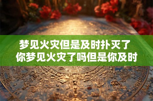 梦见火灾但是及时扑灭了 你梦见火灾了吗但是你及时扑灭了它吗