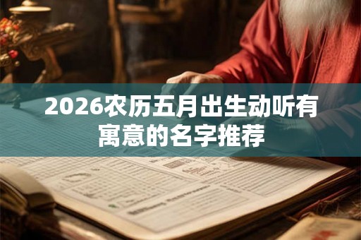 2026农历五月出生动听有寓意的名字推荐