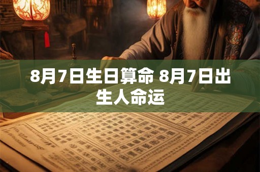 8月7日生日算命 8月7日出生人命运 8月7日生日算命 8月7日出生人命运