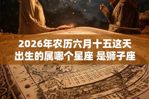 2026年农历六月十五这天出生的属哪个星座 是狮子座吗
