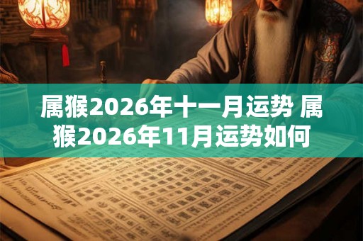属猴2026年十一月运势 属猴2026年11月运势如何 属猴2026年十一月运势 属猴2026年11月运势如何