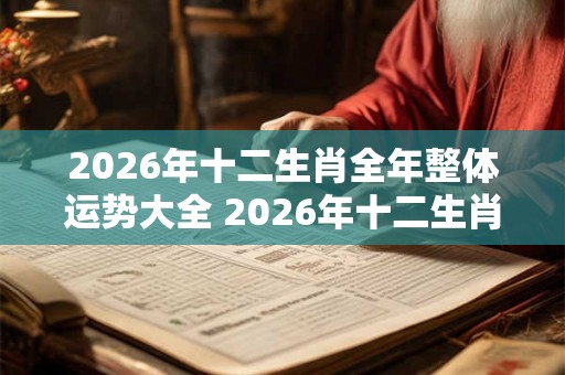 2026年十二生肖全年整体运势大全 2026年十二生肖运势大揭秘