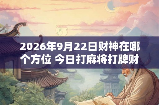 2026年9月22日财神在哪个方位 今日打麻将打牌财运方位