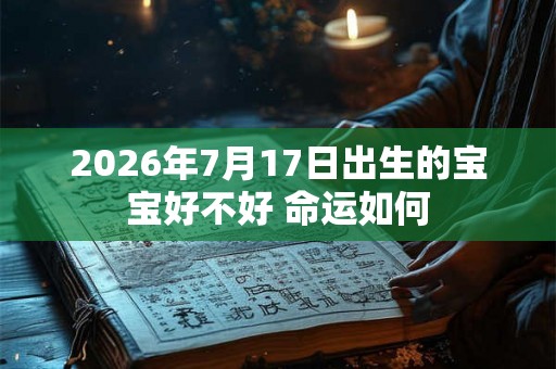 2026年7月17日出生的宝宝好不好 命运如何