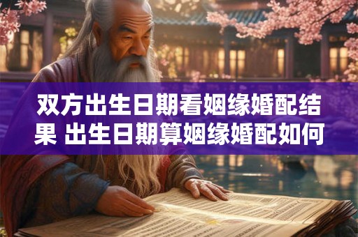 双方出生日期看姻缘婚配结果 出生日期算姻缘婚配如何