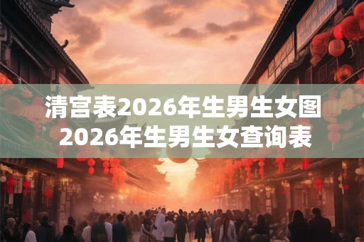 清宫表2026年生男生女图 2026年生男生女查询表