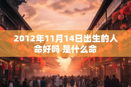 2012年11月14日出生的人命好吗 是什么命
