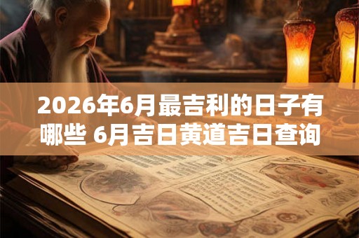 2026年6月最吉利的日子有哪些 6月吉日黄道吉日查询
