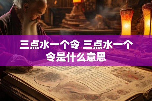 三点水一个令 三点水一个令是什么意思