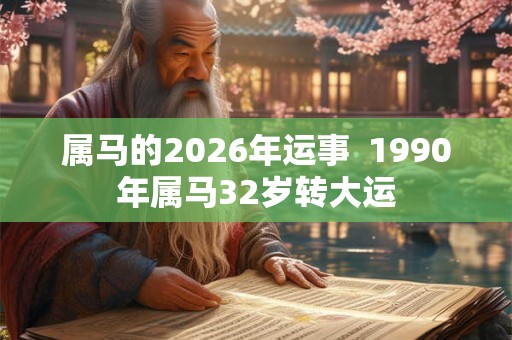 属马的2026年运事  1990年属马32岁转大运