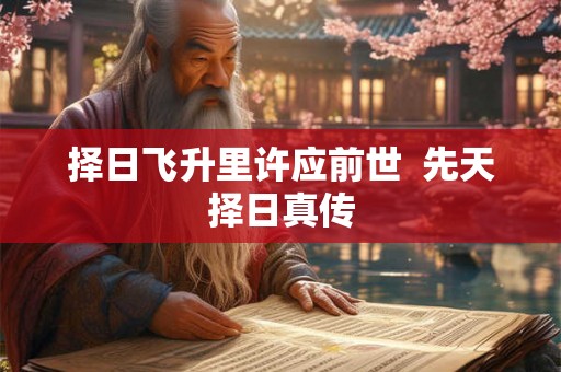择日飞升里许应前世 先天择日真传 择日飞升里许应前世 先天择日真传