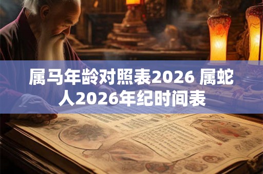 属马年龄对照表2026 属蛇人2026年纪时间表