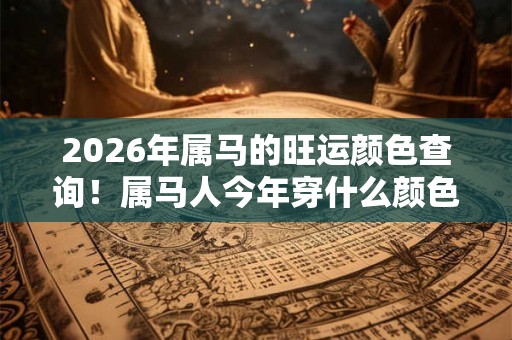 2026年属马的旺运颜色查询！属马人今年穿什么颜色招财