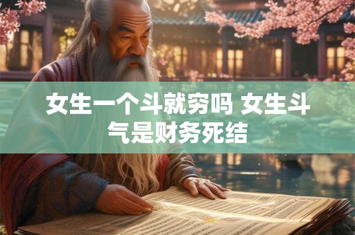 女生一个斗就穷吗 女生斗气是财务死结