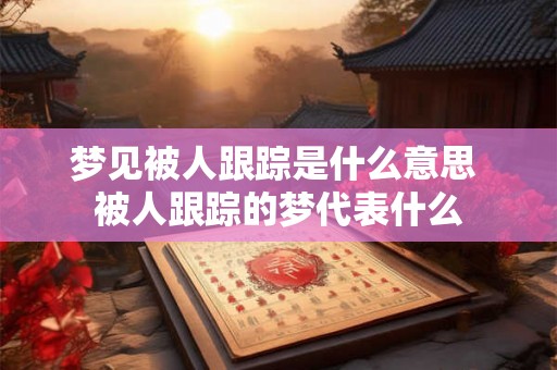 梦见被人跟踪是什么意思 被人跟踪的梦代表什么