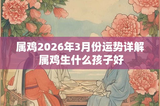 属鸡2026年3月份运势详解 属鸡生什么孩子好