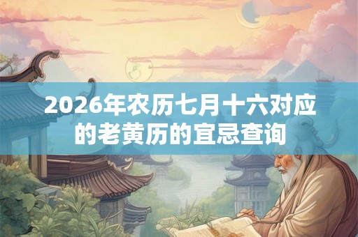 2026年农历七月十六对应的老黄历的宜忌查询