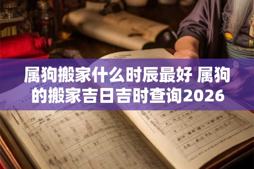 属狗搬家什么时辰最好 属狗的搬家吉日吉时查询2026年