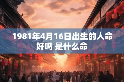 1981年4月16日出生的人命好吗 是什么命