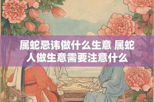 属蛇忌讳做什么生意 属蛇人做生意需要注意什么