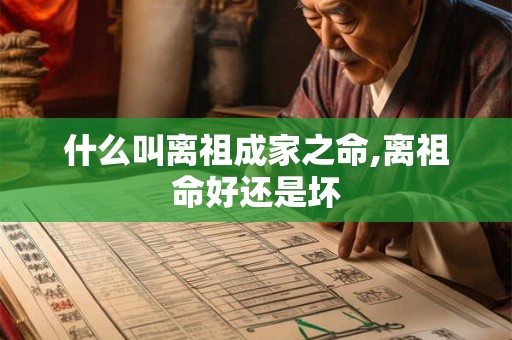 什么叫离祖成家之命,离祖命好还是坏 什么叫离祖成家之命,离祖命好还是坏