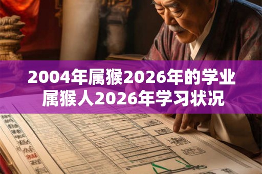 2004年属猴2026年的学业 属猴人2026年学习状况