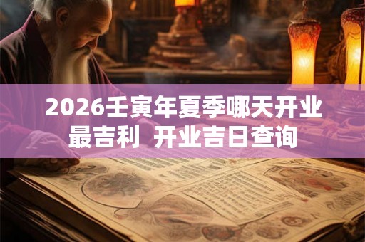 2026壬寅年夏季哪天开业最吉利  开业吉日查询