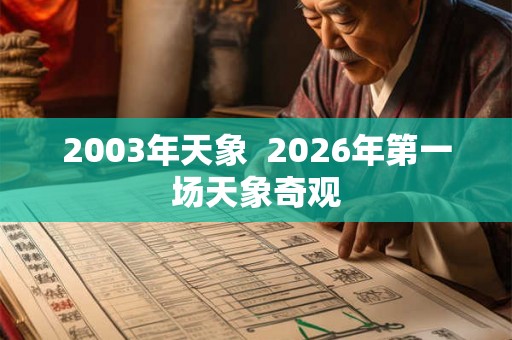 2003年天象 2026年第一场天象奇观 2003年天象 2026年第一场天象奇观